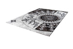 Aura 779 Black and Silver Rug with Circular Floral Design - Lalee Designer Rugs