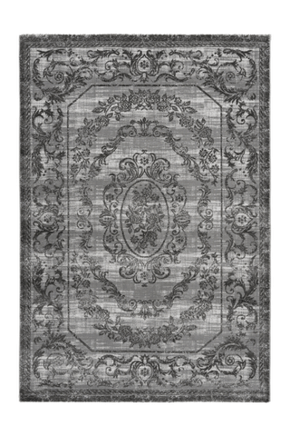 Aleyna 606 Silver Turkish Design Rug With Centre Medallion - Lalee Designer Rugs