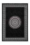 Aura 776 Modern Black Rug with Border and Centre Medallion - Lalee Designer Rugs