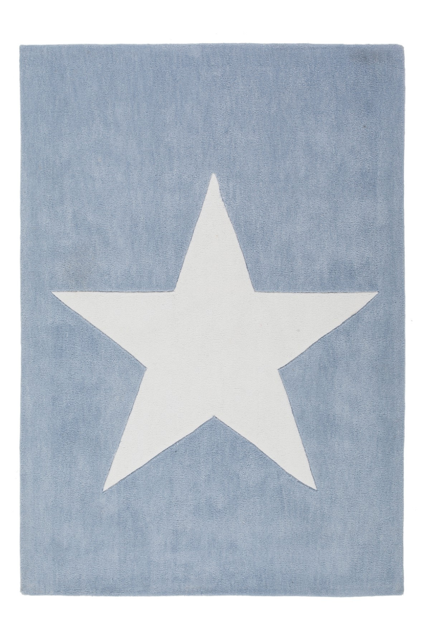 Pastel Blue Kids Rug with white Star – Lalee Designer Rugs