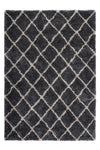 Grace 800 Graphite Diamond Pattern Shaggy Rug - Lalee Designer Rugs