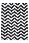 Grace 801 ivory-graphite Shaggy Zig Zag Rug - Lalee Designer Rugs