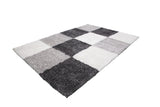 Grace 803 anthracite Checkered Shaggy Rug - Lalee Designer Rugs