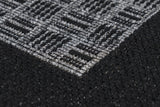 Sunset 608 Outdoor and Kitchen Silver Rug with Sisal Black Border Design - Lalee Designer Rugs