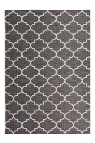 Sunset 604 Outdoor and Kitchen Grey Rug with Moroccan Design - Lalee Designer Rugs