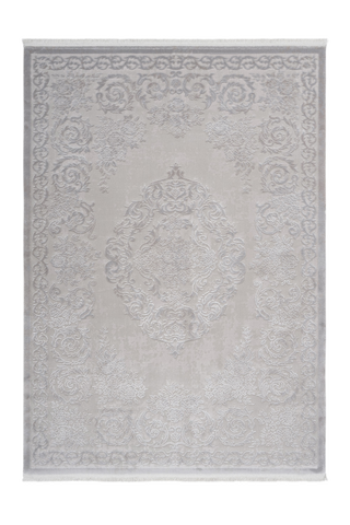 Pierre Cardin - Vendome 700 Luxury Acrylic Silver Rug with Centre Medallion - Lalee Designer Rugs