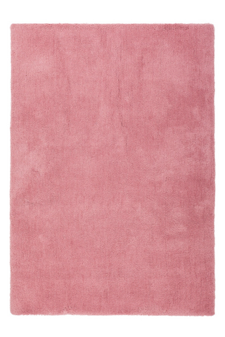 Velvet 500 Shaggy Plain Pebble Pink Rug with Soft Touch - Lalee Designer Rugs