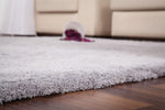 Velvet 500 Shaggy Plain Silver Rug with Soft Touch - Lalee Designer Rugs