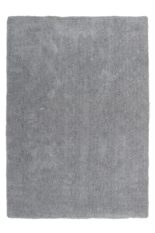 Velvet 500 Shaggy Plain Silver Rug with Soft Touch - Lalee Designer Rugs